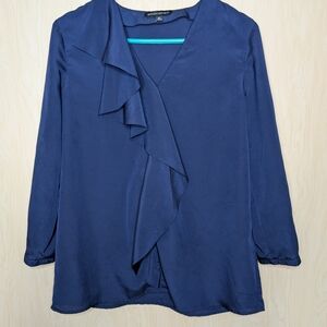 Romanic Modest Elegant Banana Republic Navy Blue Blouse